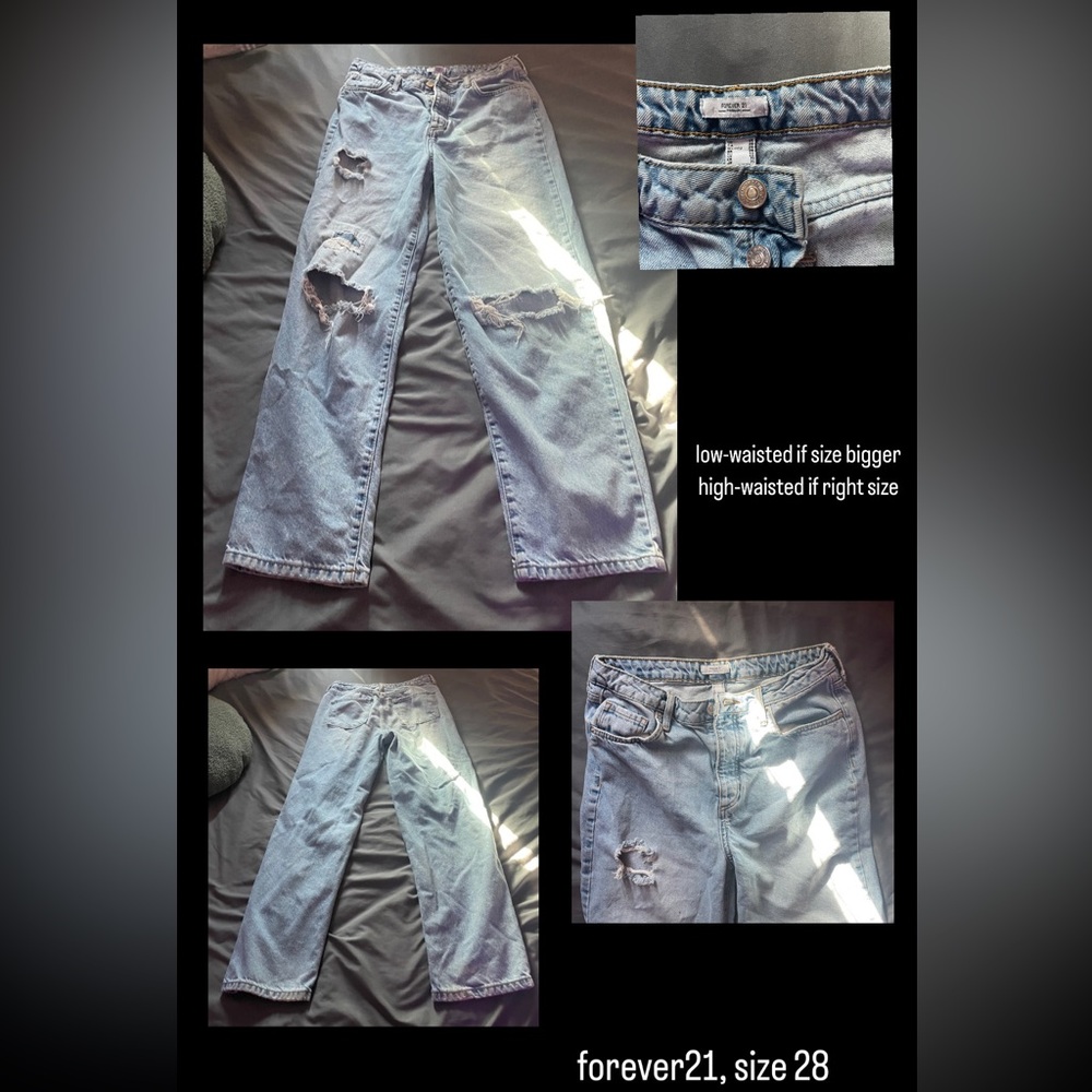 Forever21 Dark Wash Straight Jeans Size 28